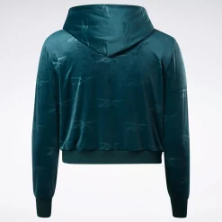 Hoodies & Sweatshirts|Reebok Hoodies & Sweatshirts Classics Energy Q4 Velour Zip-Up Sweatshirt (Plus Size)