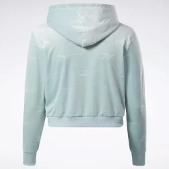 Hoodies & Sweatshirts|Reebok Hoodies & Sweatshirts Classics Energy Q4 Velour Zip-Up Sweatshirt (Plus Size)
