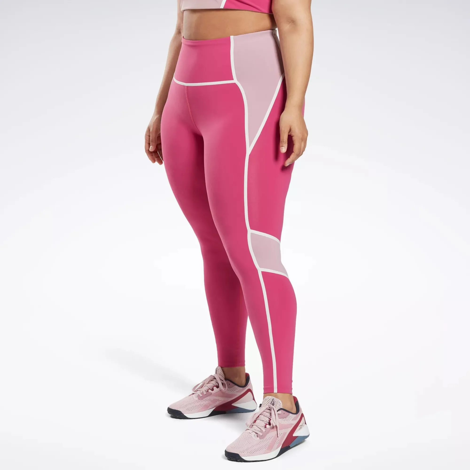 Leggings & Tights|Reebok Leggings & Tights Lux High-Rise Colorblock Leggings (Plus Size)