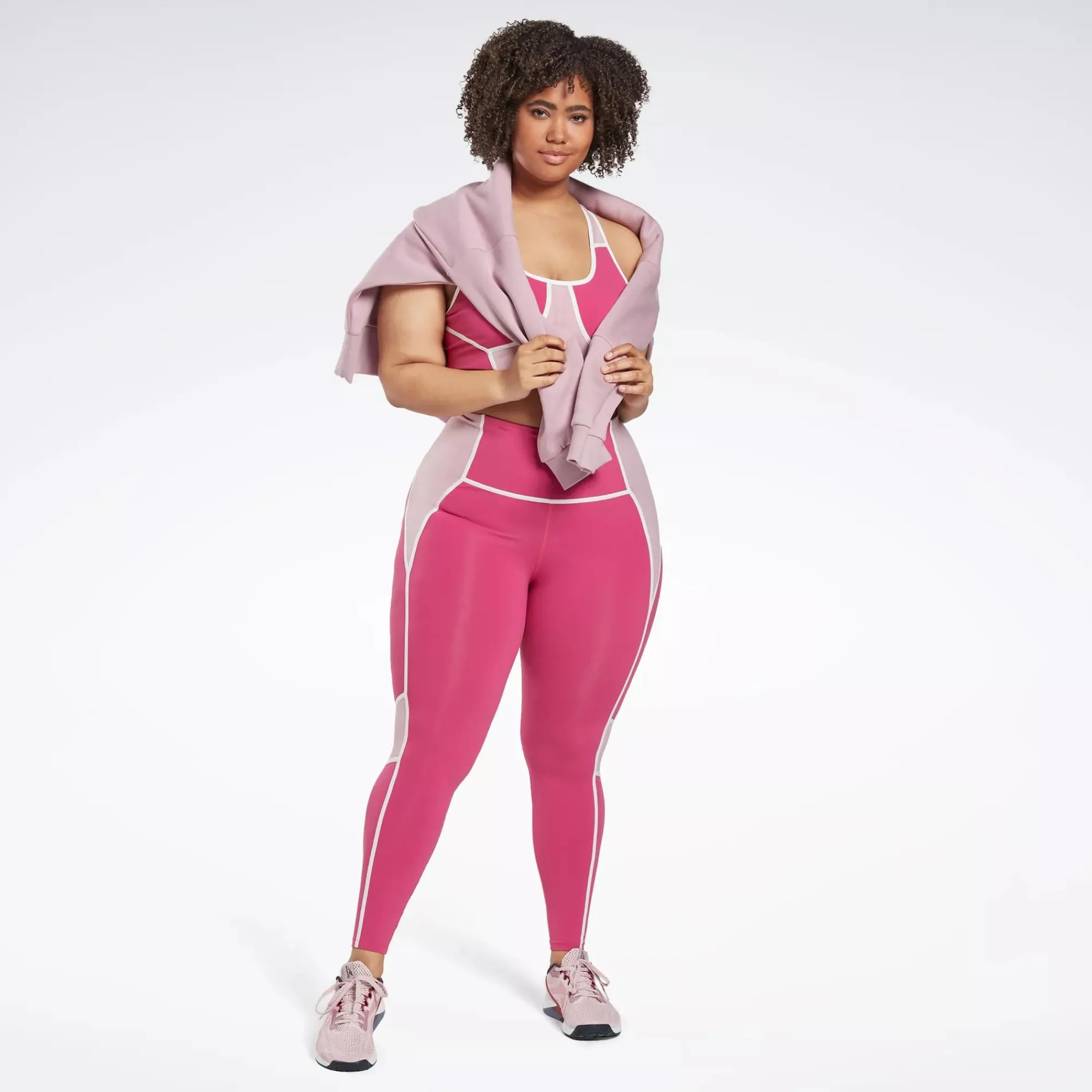 Leggings & Tights|Reebok Leggings & Tights Lux High-Rise Colorblock Leggings (Plus Size)