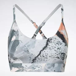 Sports Bras|Reebok Sports Bras Lux Strappy Allover Print Bold Bra