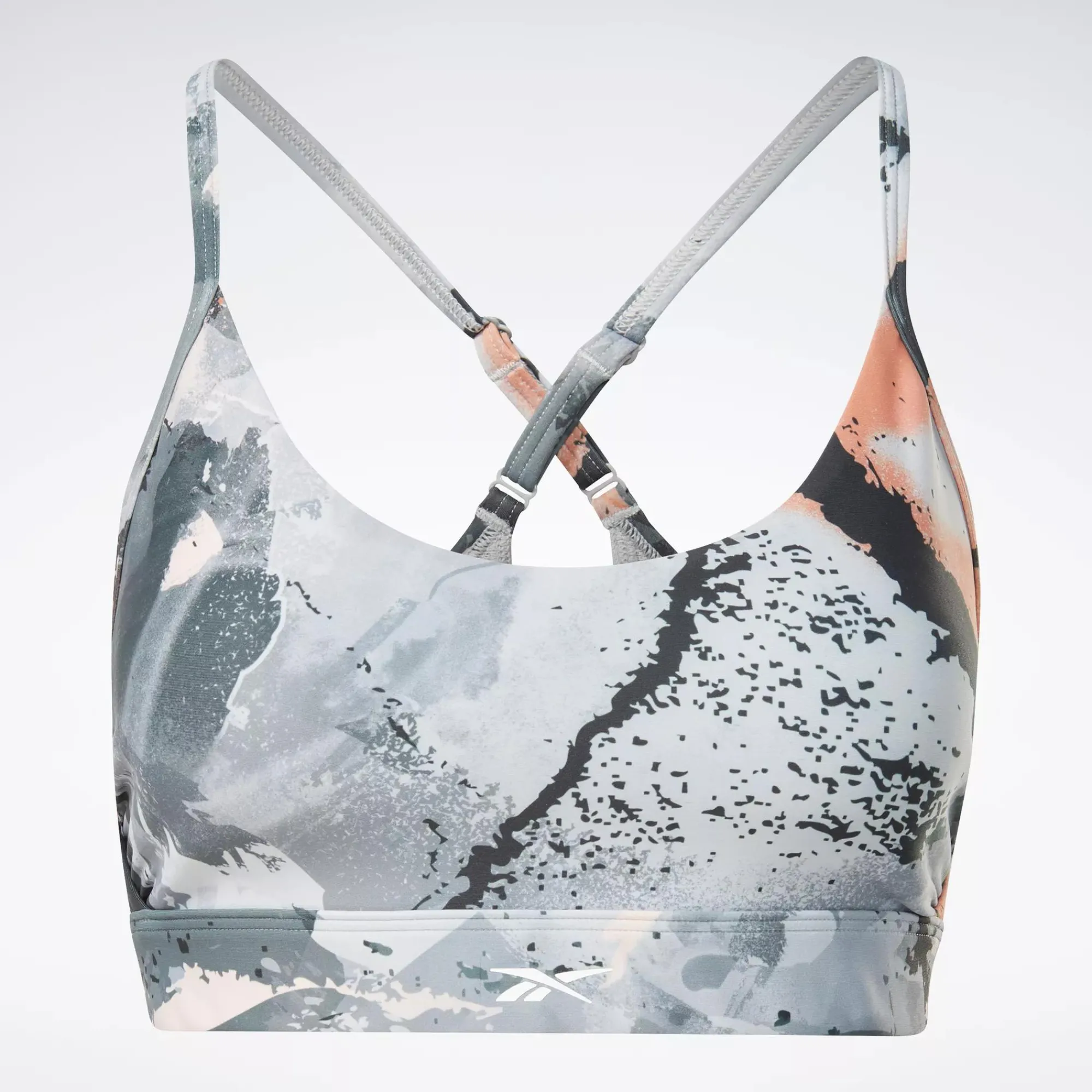 Sports Bras|Reebok Sports Bras Lux Strappy Allover Print Bold Bra