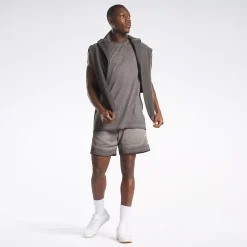 Shorts|Reebok Shorts Basketball Court Top Bi-Dye Fleece Shorts