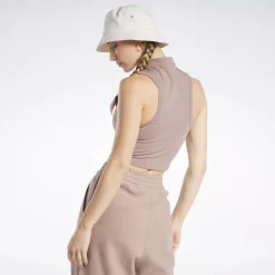 Tank Tops|Reebok Tank Tops Classics Cropped Fitted Jersey Tank Top