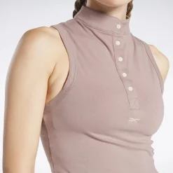 Tank Tops|Reebok Tank Tops Classics Cropped Fitted Jersey Tank Top