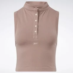 Tank Tops|Reebok Tank Tops Classics Cropped Fitted Jersey Tank Top