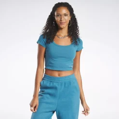 Tops & T-Shirts|Reebok Tops & T-Shirts Classics Cropped Jersey T-Shirt