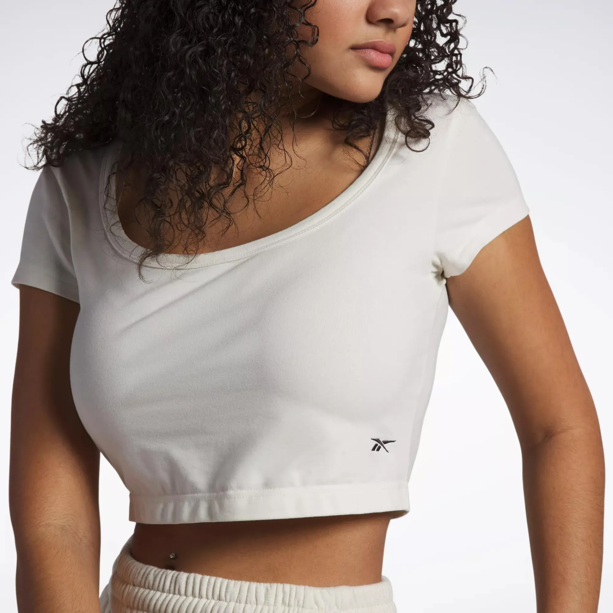Tops & T-Shirts|Reebok Tops & T-Shirts Classics Cropped Jersey T-Shirt