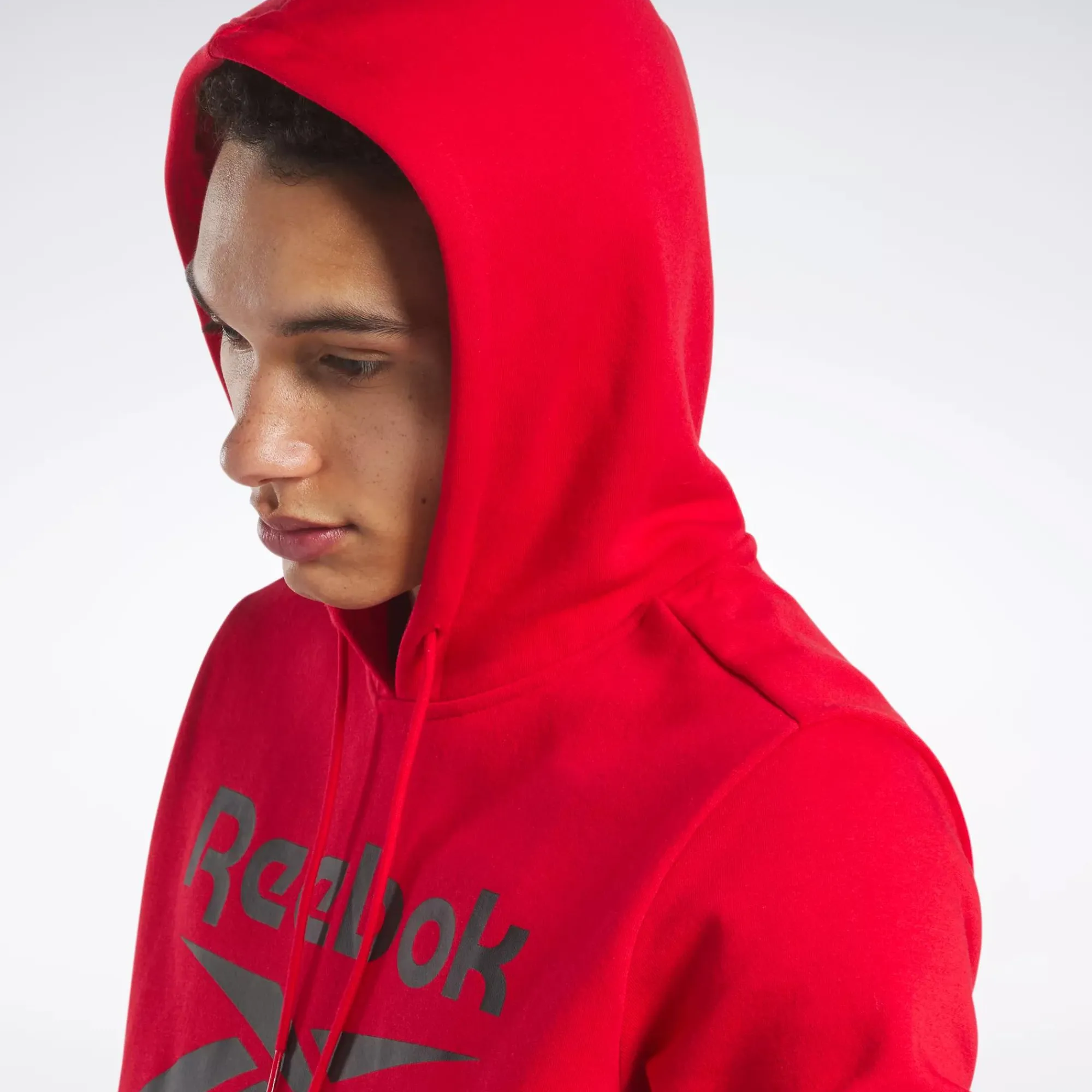 Hoodies & Sweatshirts|Reebok Hoodies & Sweatshirts Identity Fleece Stacked Logo Pullover Hoodie