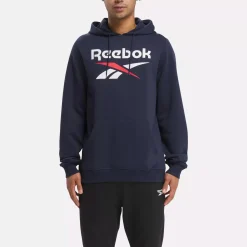 Hoodies & Sweatshirts|Reebok Hoodies & Sweatshirts Identity Fleece Stacked Logo Pullover Hoodie