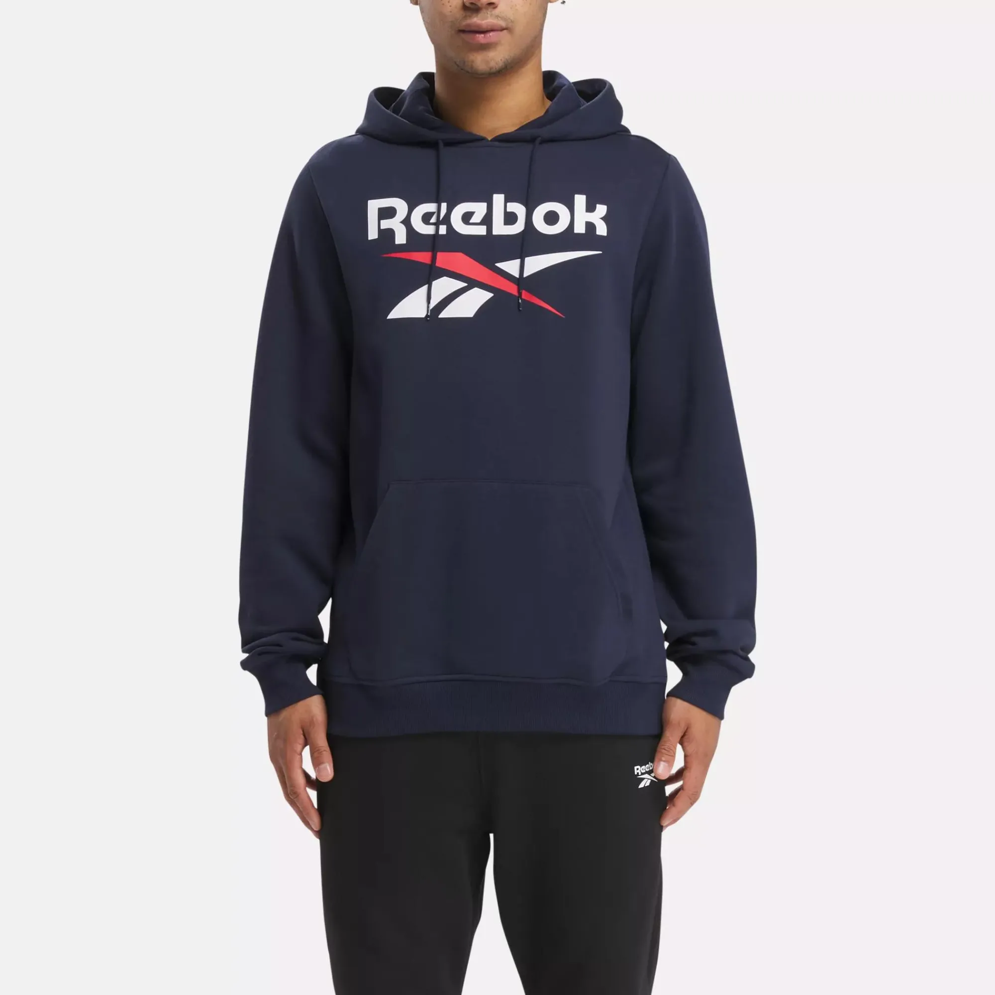 Hoodies & Sweatshirts|Reebok Hoodies & Sweatshirts Identity Fleece Stacked Logo Pullover Hoodie