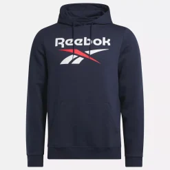 Hoodies & Sweatshirts|Reebok Hoodies & Sweatshirts Identity Fleece Stacked Logo Pullover Hoodie