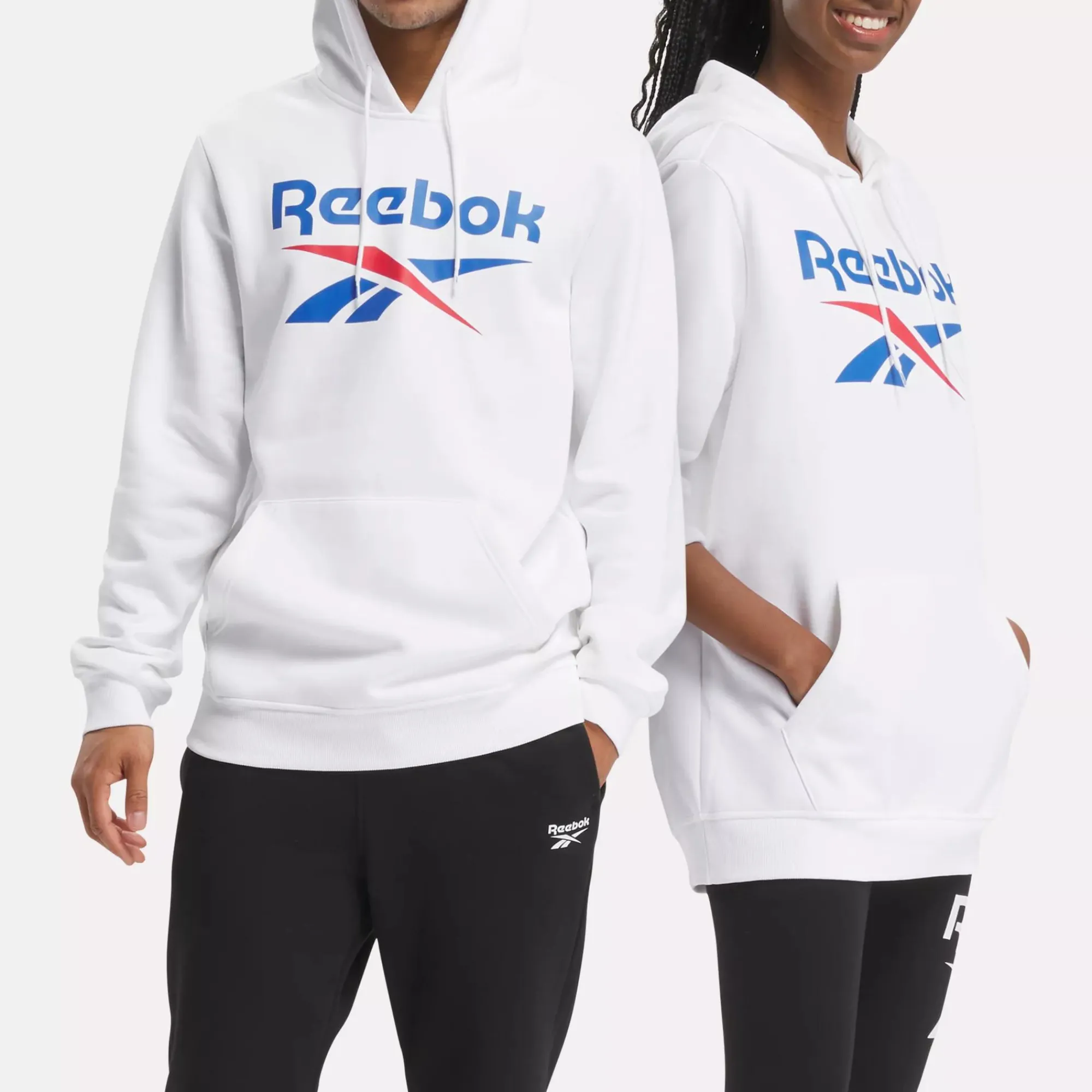 Hoodies & Sweatshirts|Reebok Hoodies & Sweatshirts Identity Fleece Stacked Logo Pullover Hoodie