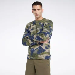 Hoodies & Sweatshirts|Reebok Hoodies & Sweatshirts Identity Modern Camo Fleece Crew Sweatshirt