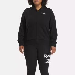 Loungewear|Reebok Loungewear Identity Small Logo Fleece Full-Zip Sweatshirt (Plus Size)