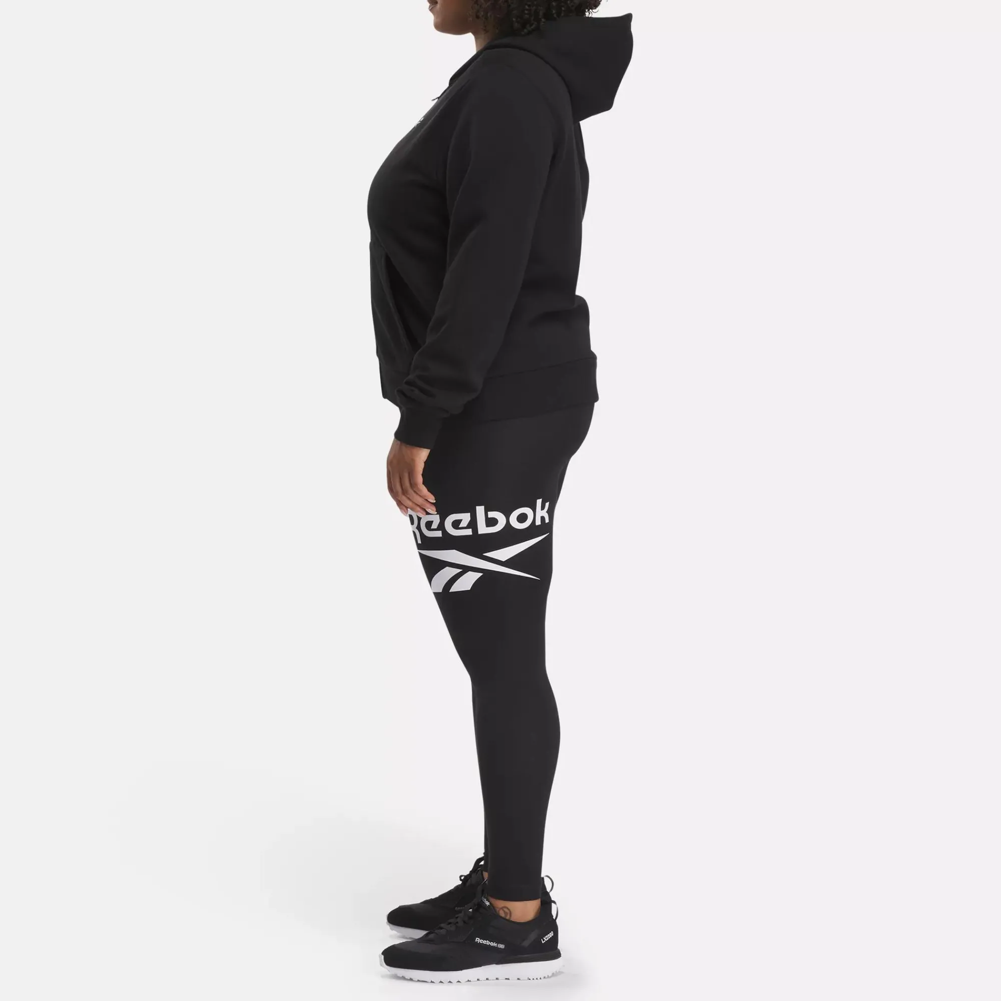 Loungewear|Reebok Loungewear Identity Small Logo Fleece Full-Zip Sweatshirt (Plus Size)