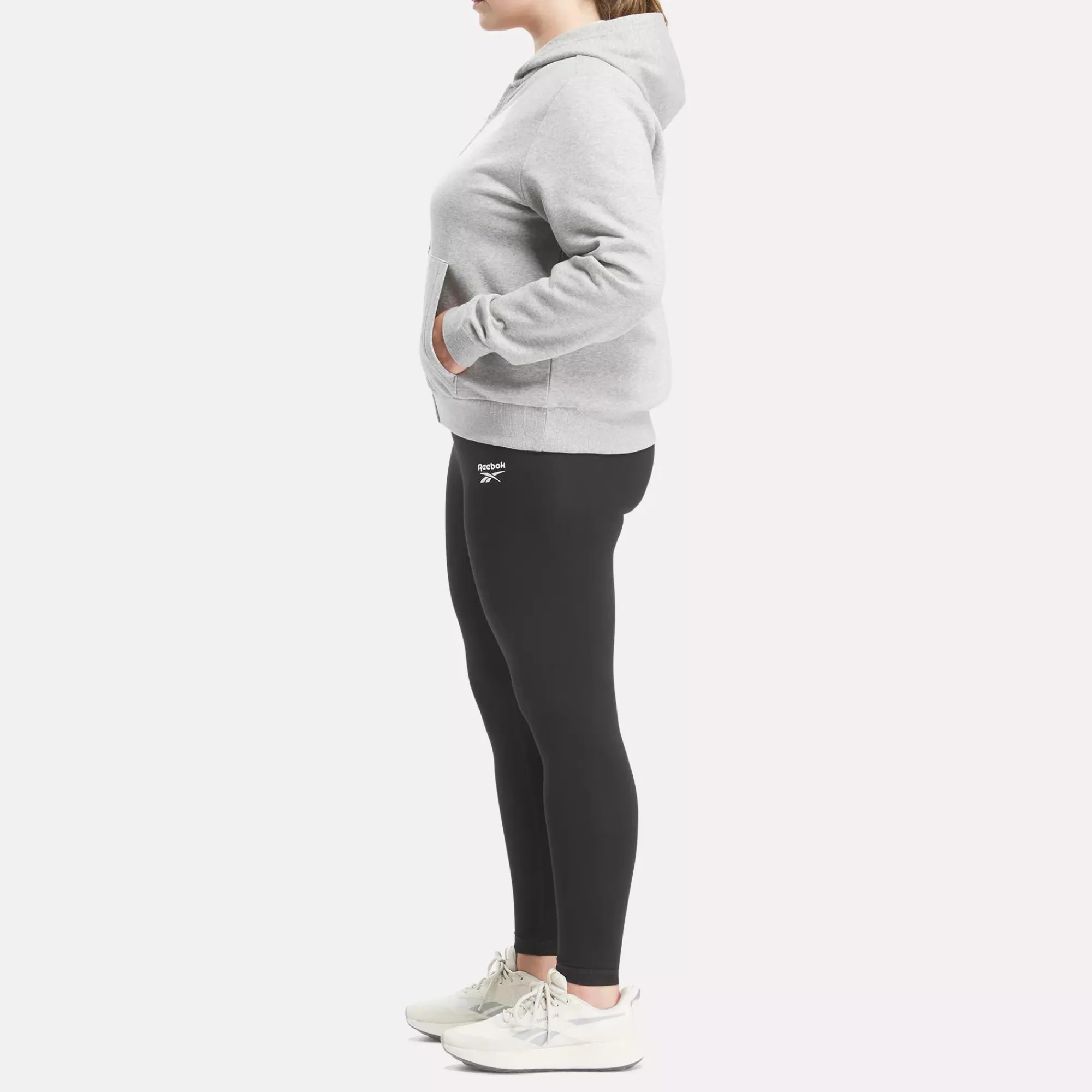 Loungewear|Reebok Loungewear Identity Small Logo Fleece Full-Zip Sweatshirt (Plus Size)