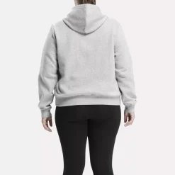 Loungewear|Reebok Loungewear Identity Small Logo Fleece Full-Zip Sweatshirt (Plus Size)