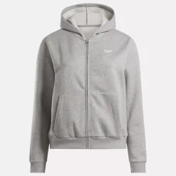 Loungewear|Reebok Loungewear Identity Small Logo Fleece Full-Zip Sweatshirt (Plus Size)
