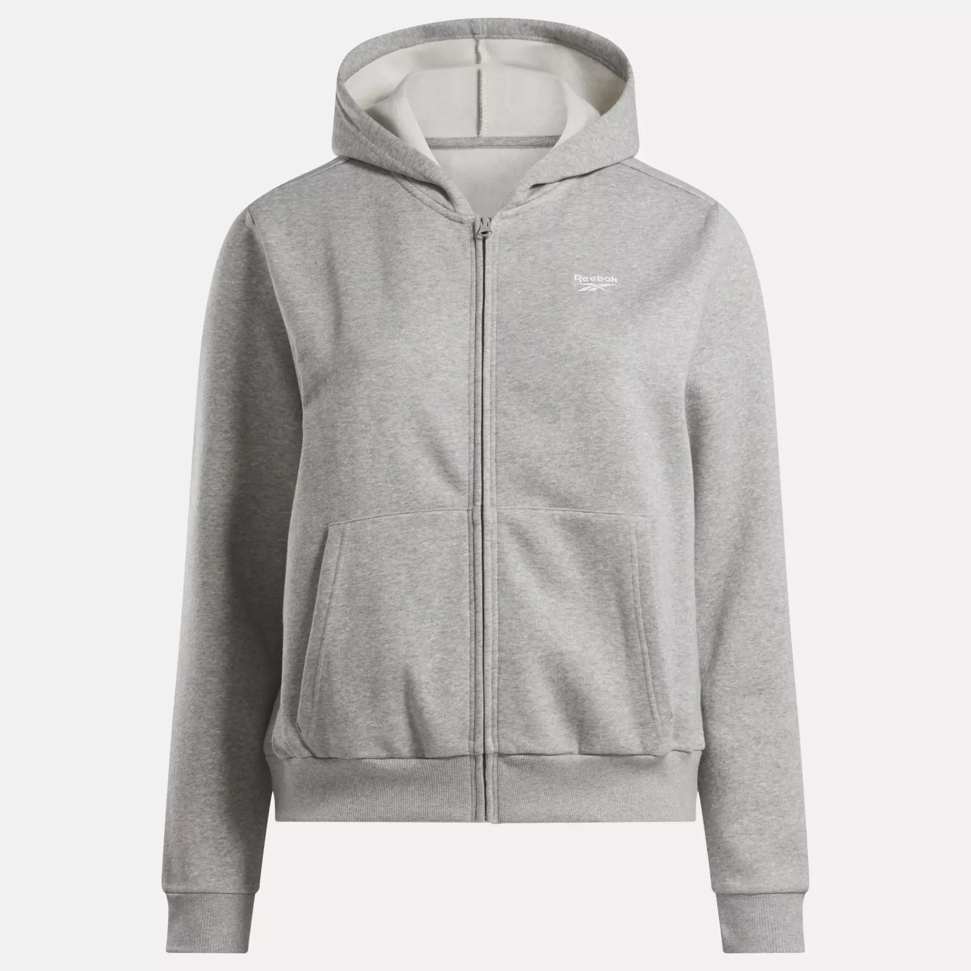 Loungewear|Reebok Loungewear Identity Small Logo Fleece Full-Zip Sweatshirt (Plus Size)