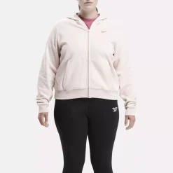 Loungewear|Reebok Loungewear Identity Small Logo Fleece Full-Zip Sweatshirt (Plus Size)