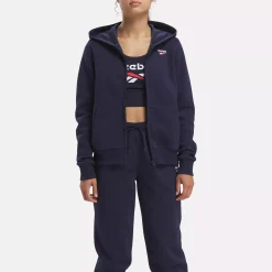 Loungewear|Reebok Loungewear Identity Small Logo Fleece Full-Zip Sweatshirt