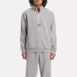 Hoodies & Sweatshirts|Reebok Hoodies & Sweatshirts Identity Vintage Sport Quarter-Zip Sweatshirt