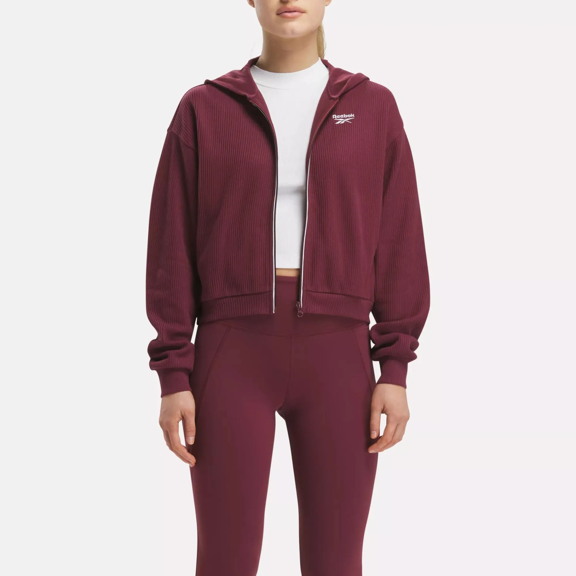 Loungewear|Reebok Loungewear Rie Waffle Full-Zip Hoodie