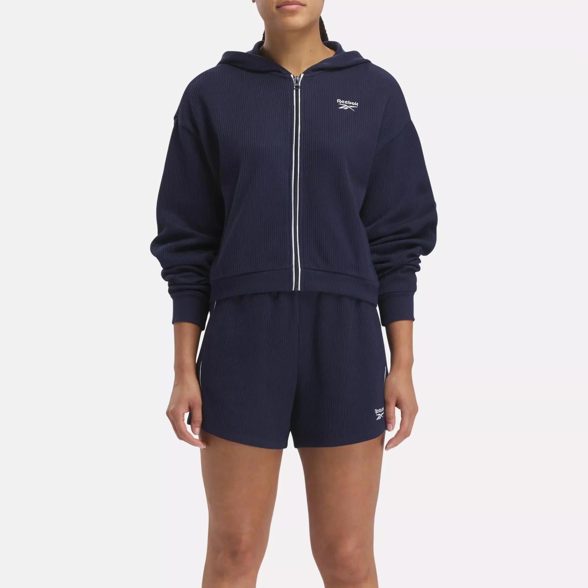 Loungewear|Reebok Loungewear Rie Waffle Full-Zip Hoodie