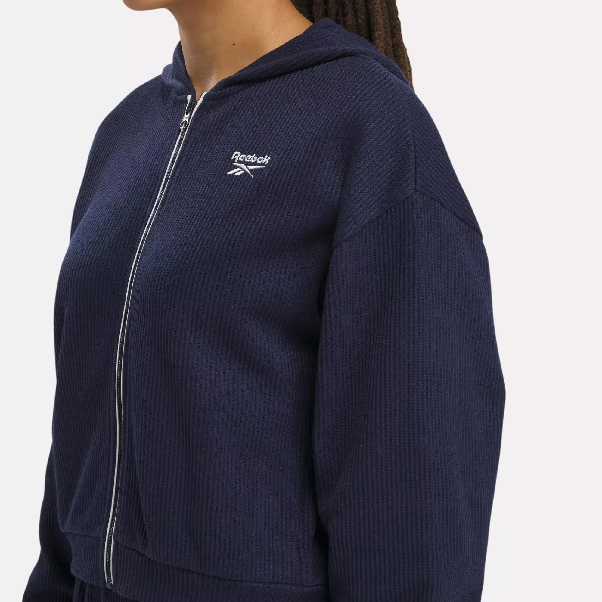 Loungewear|Reebok Loungewear Rie Waffle Full-Zip Hoodie
