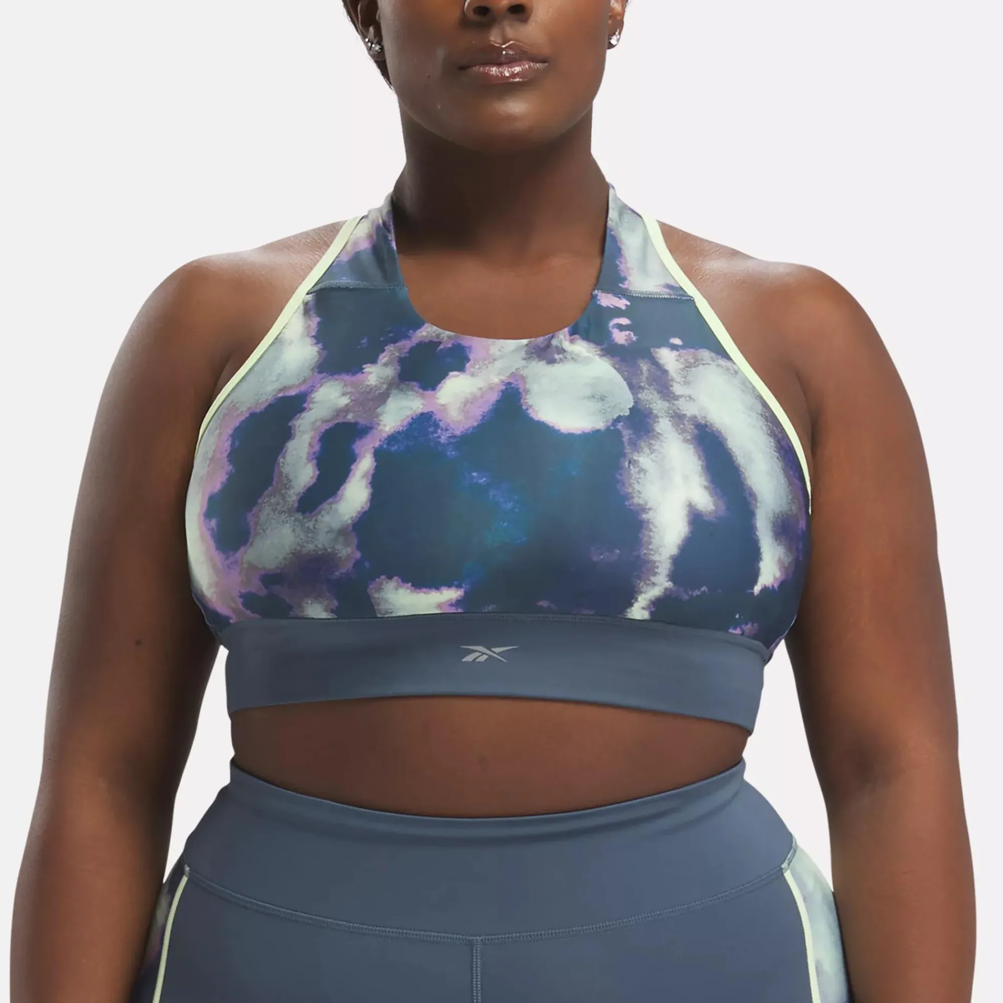 Sports Bras|Reebok Sports Bras Running Allover Print Bra (Plus Size)