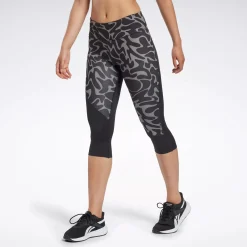 Leggings & Tights|Reebok Leggings & Tights Running Printed Capri Leggings
