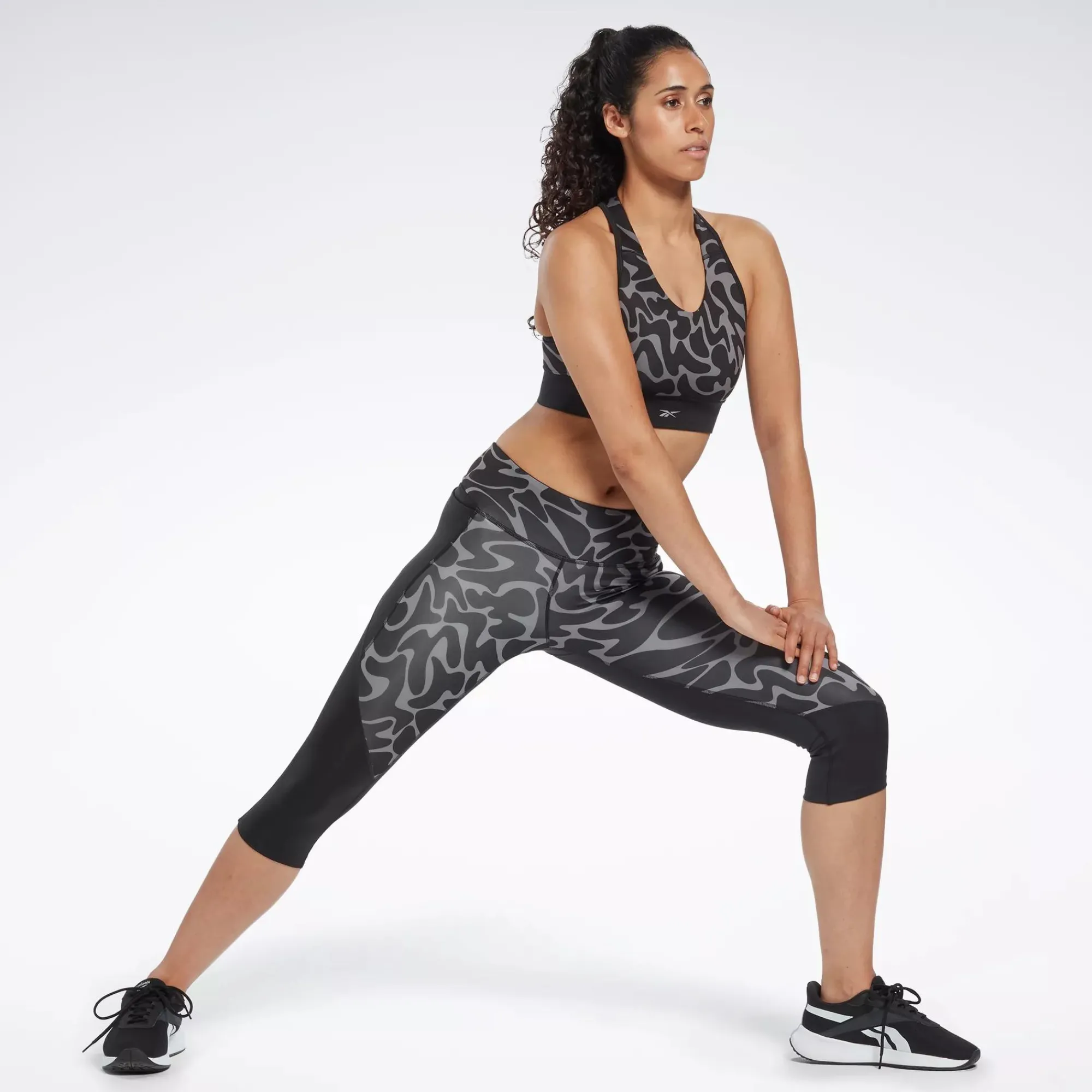 Leggings & Tights|Reebok Leggings & Tights Running Printed Capri Leggings